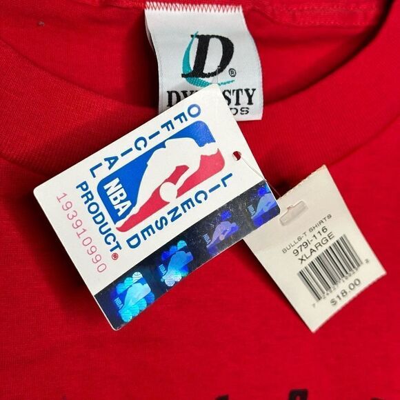 VTG NWT 90’s Chicago Bulls NBA Shirt Single Stitch USA Made - Picture 5 of 6